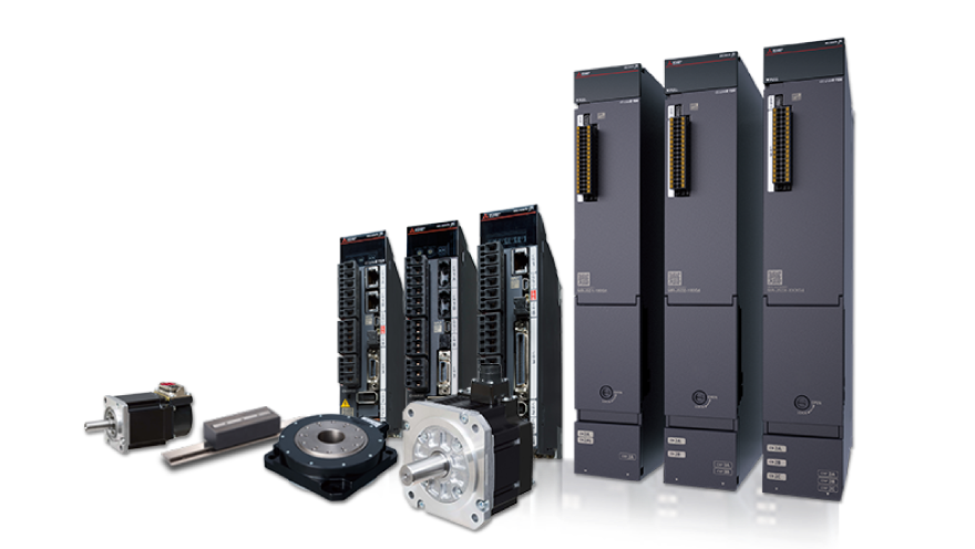 Mitsubishi MELSERVO-J5 Servo Amplifier and Motor